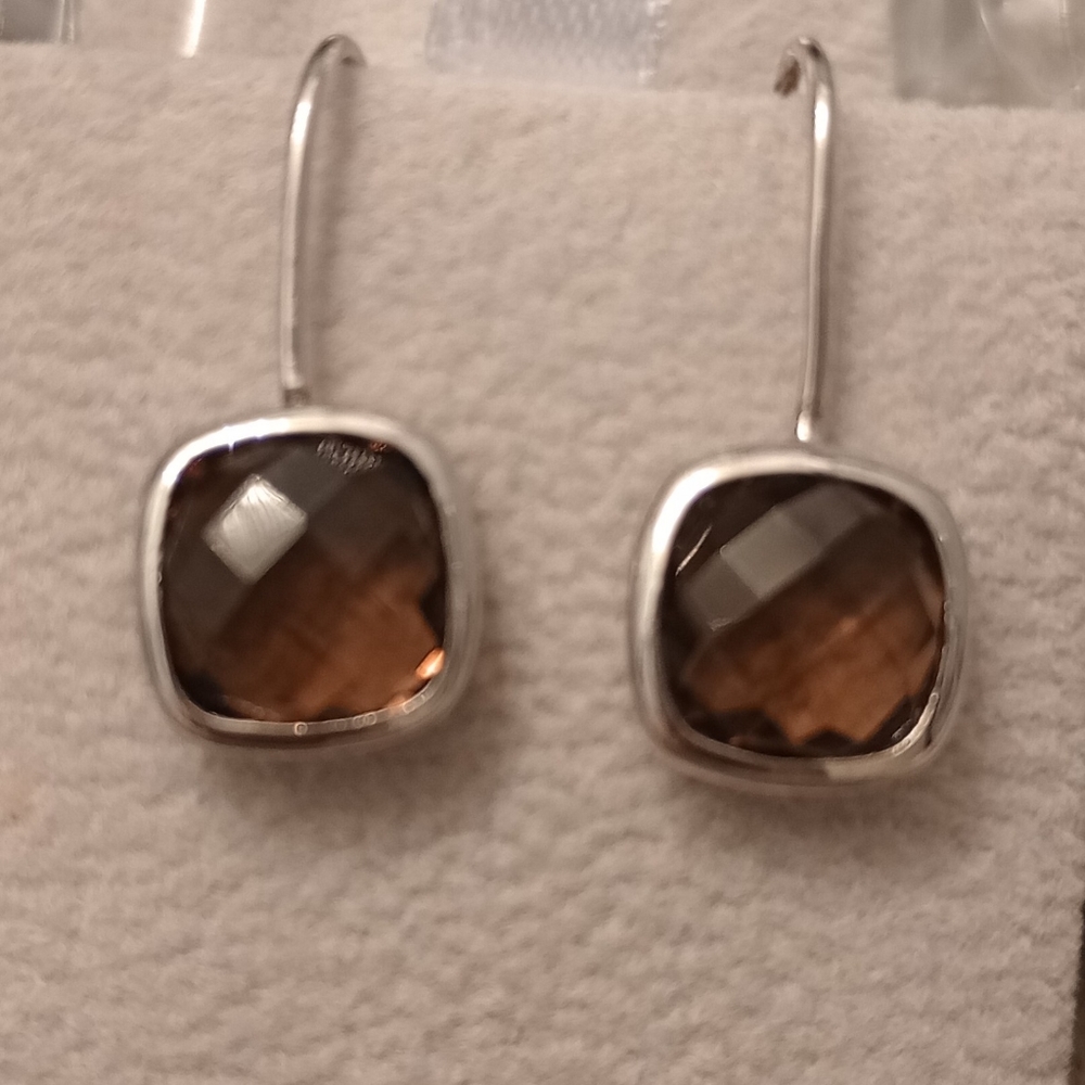 Smokey Quartz Sterling Silver Earrings